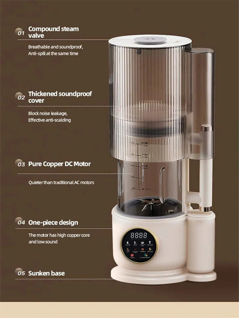 1500ML Electric Juicer Ice Crusher Food Blender For Kitchen Soy Milk & Juice Maker with High-Tech Glass Wall breaking machine