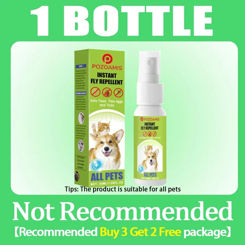 Spray anti-puces pour animaux de compagnie, dissolvant de poux, contrôle des tiques et des insectes.