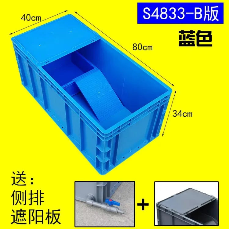 Thickened Turtle Tank Water and Land Tank with Egg-laying Sand Table Combined Plastic Breeding Box Climbing Pet Basin
