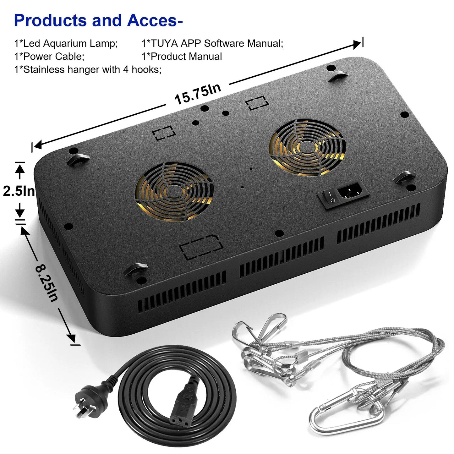 WiFi Control Dimmable 165W Led Aquarium Light with Three Channels Smart App Control for Fish Coral Reef Tank