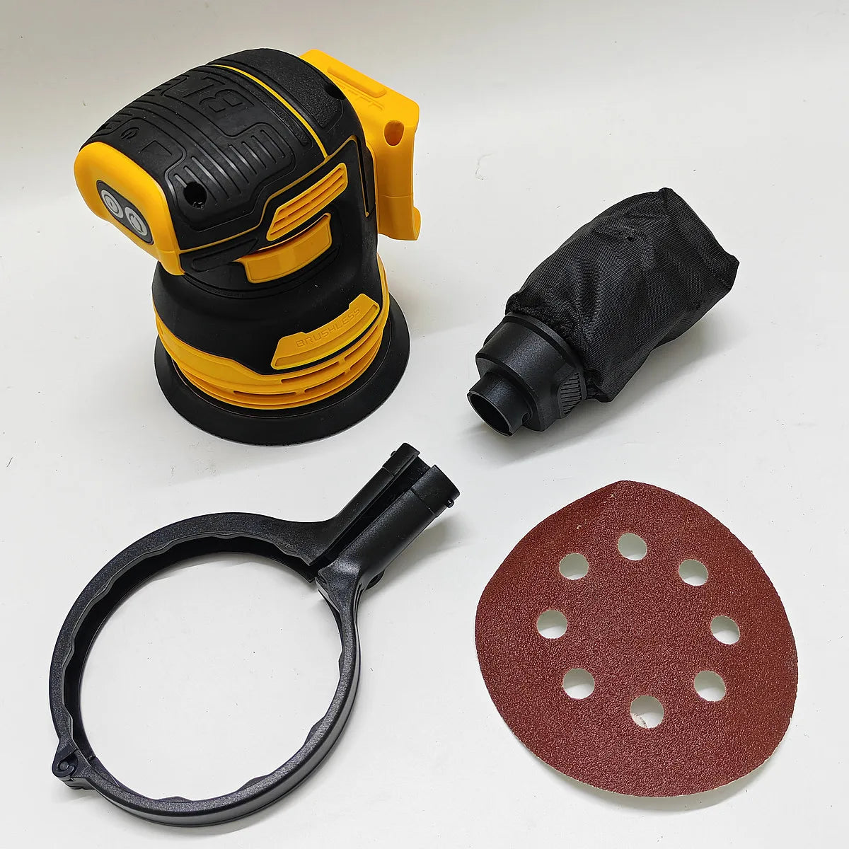 Brushless Cordless Disc Random Orbital Sander 125mm 3 Gears Woodworking Sanding Putty Polishing Tool For DeWALT 20V Battery