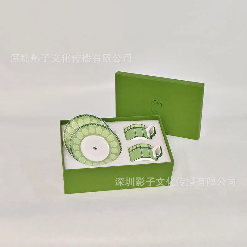 Swan Series European Modern Simple Luxury Style Bone Porcelain Coffee Cup Dish Afternoon Tea Cup Home Gift Double Cup