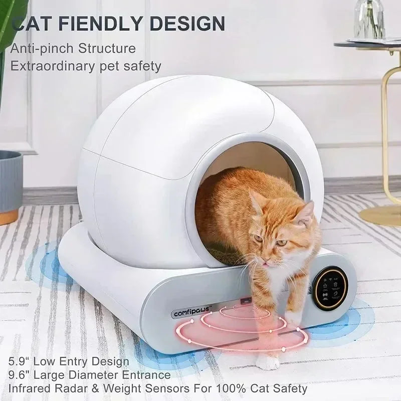 65L Automatic Intelligent Cat Litter Box Self Cleaning Fully Closed Electric Deodorising Litter Rubbish Bag Cat Toilet Trash Bag