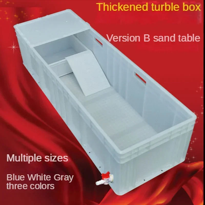 Thickened Turtle Tank Water and Land Tank with Egg-laying Sand Table Combined Plastic Breeding Box Climbing Pet Basin