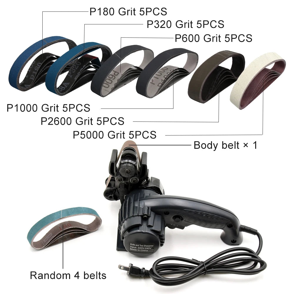 LIHUACHEN M2 Knife Sharpener Electric Professional with Sharpener Replacement Belts Kit Kitchen Sharpening Grinder Knives