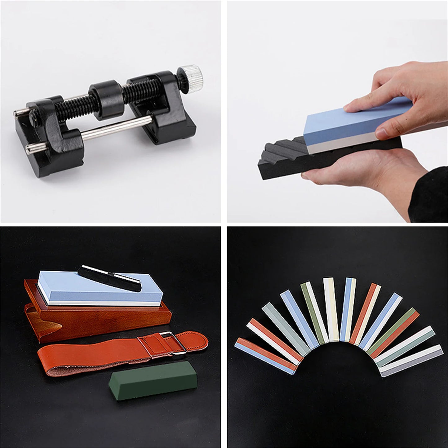 400/1000 3000/8000 Premium Knife Sharpener with glove Sharpening Stone Knife Sharpener Grit240-8000#  Wood Base Angle guide