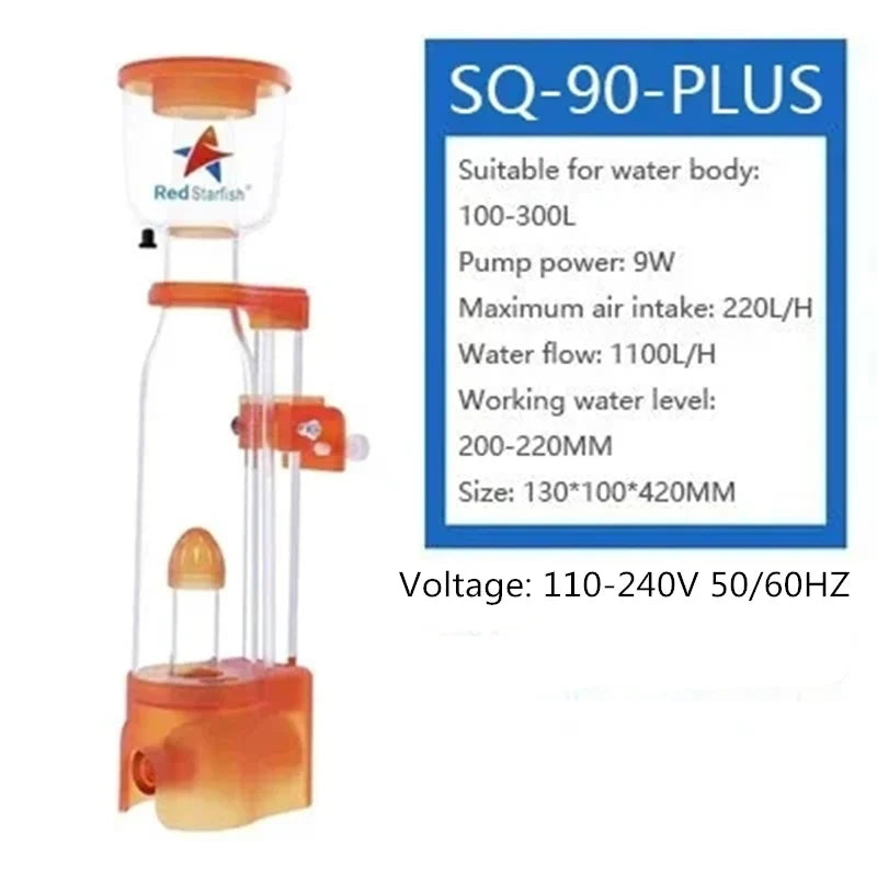 DC24V Red starfish skimmer DC-SQ-70 SQ-90 seawater tank mini micro tank small protein skimmer nitrifier mute 70-300L aquarium