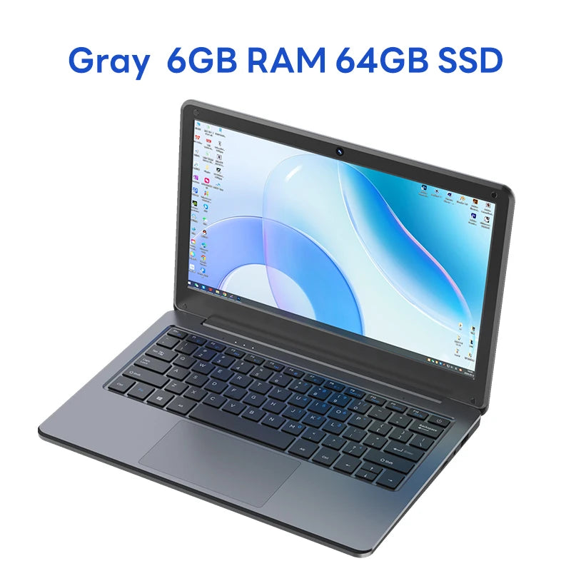 BYONE Cheap Laptops 11.6 Inch Intel N3350 6GB RAM 64G Expandable 128G SSD Wifi Office Study Portable Ultraslim Notebook Computer