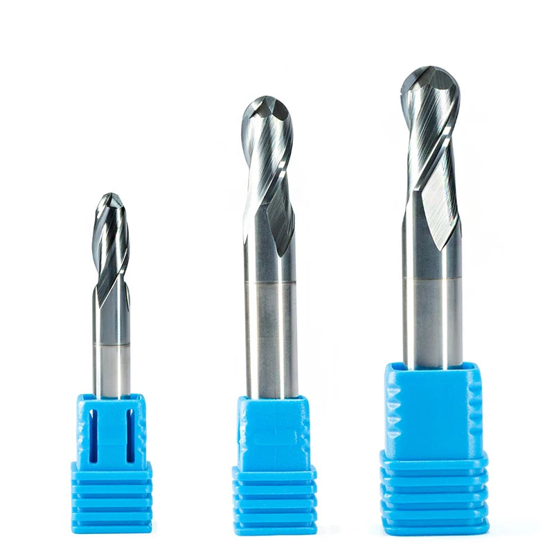 1PC HRC55 End Mill Two Flute Ball Nose 1mm 1.5mm 2mm 2.5mm 3mm 4mm  5mm 6mm 8mm 10mm Woodworking Long CNC Milling Cutter