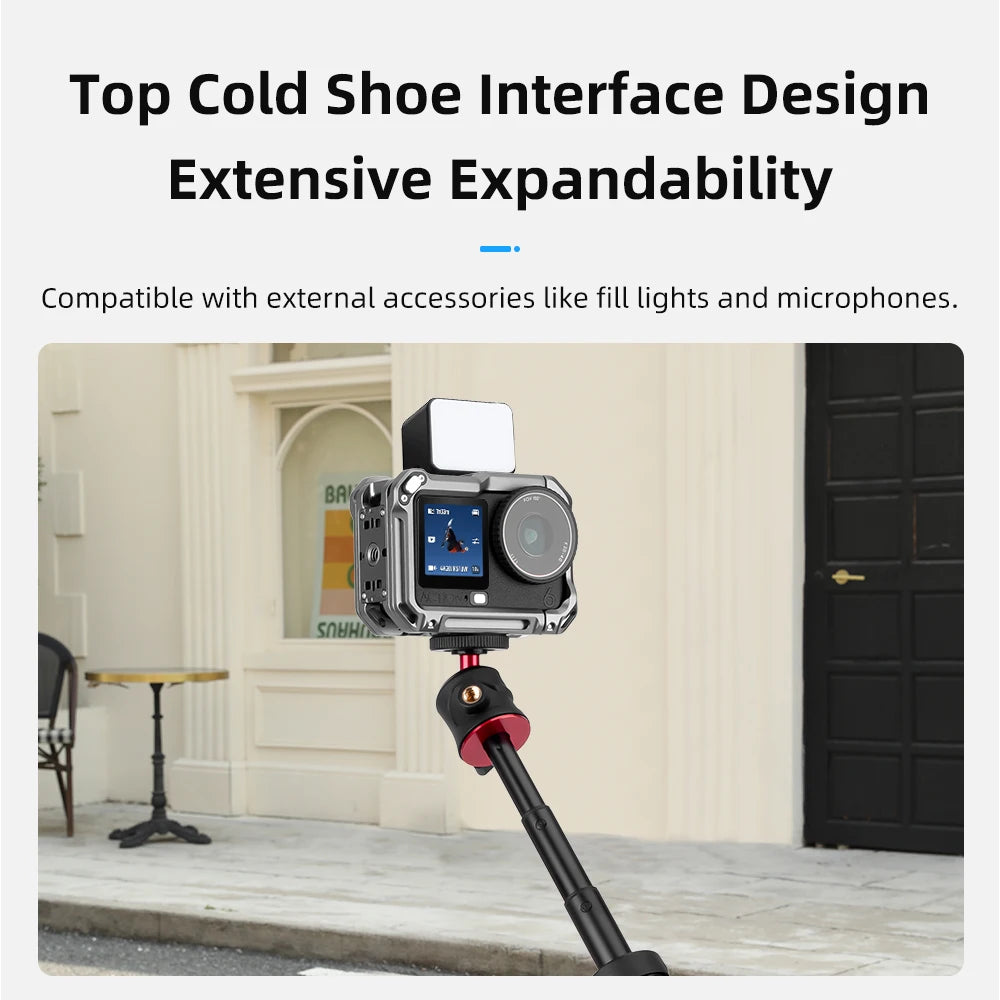 For DJI Osmo Action 6 Metal Rabbit Cage Aluminum Alloy Expansion Mount Bracket All-round Protection Frame Camera Accessories