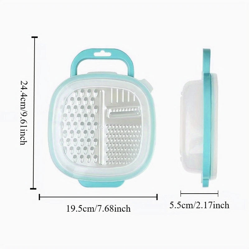 1pc Cheese Grater with Container and Lid & Peeler Set - Vegetable Fruit Multi-Function Kitchen Utensil Kit with Food Storage
