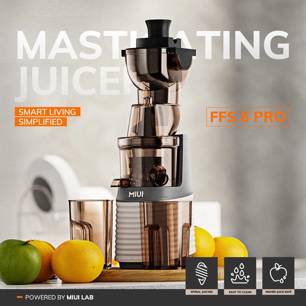 MIUI Slow Juicer Electric Cold Presses with Stainless Steel strainer,Rated power 250W, Modle-Professional