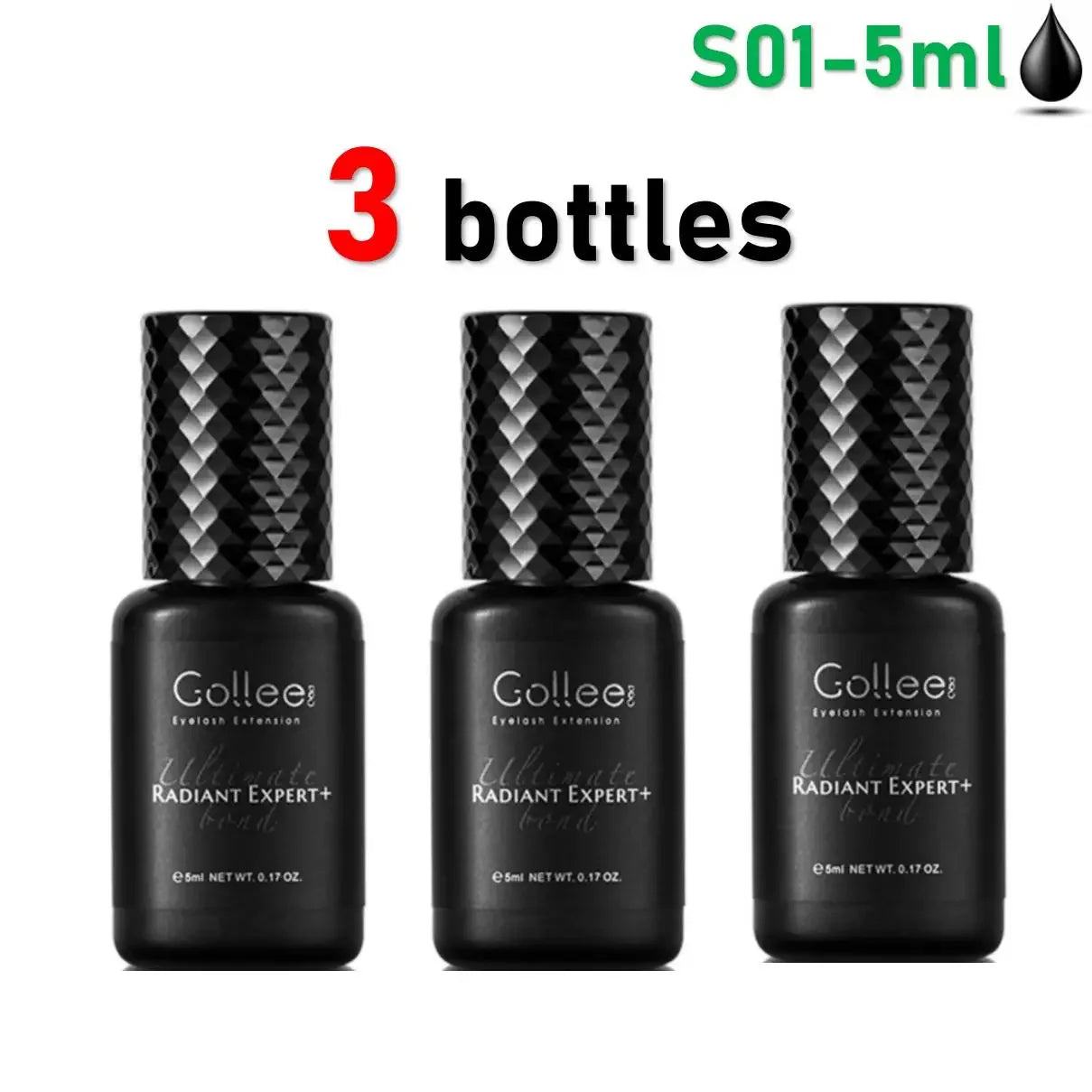 Gollee 0.5s Eyelash Extension Glue Fast Drying Professional Eyelash Adhesive Waterproof Lashes Supplies For Salon Eyelash Glue