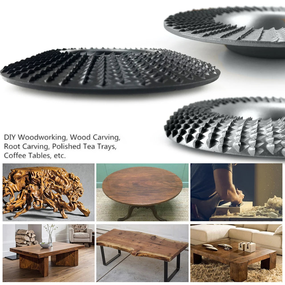 3 Pcs Black Wood Carving Disc Set For 4" Or 4 1/2" Angle Grinder Wood Shaping Wheel Grinding Shaping Disc For Wood Cutting