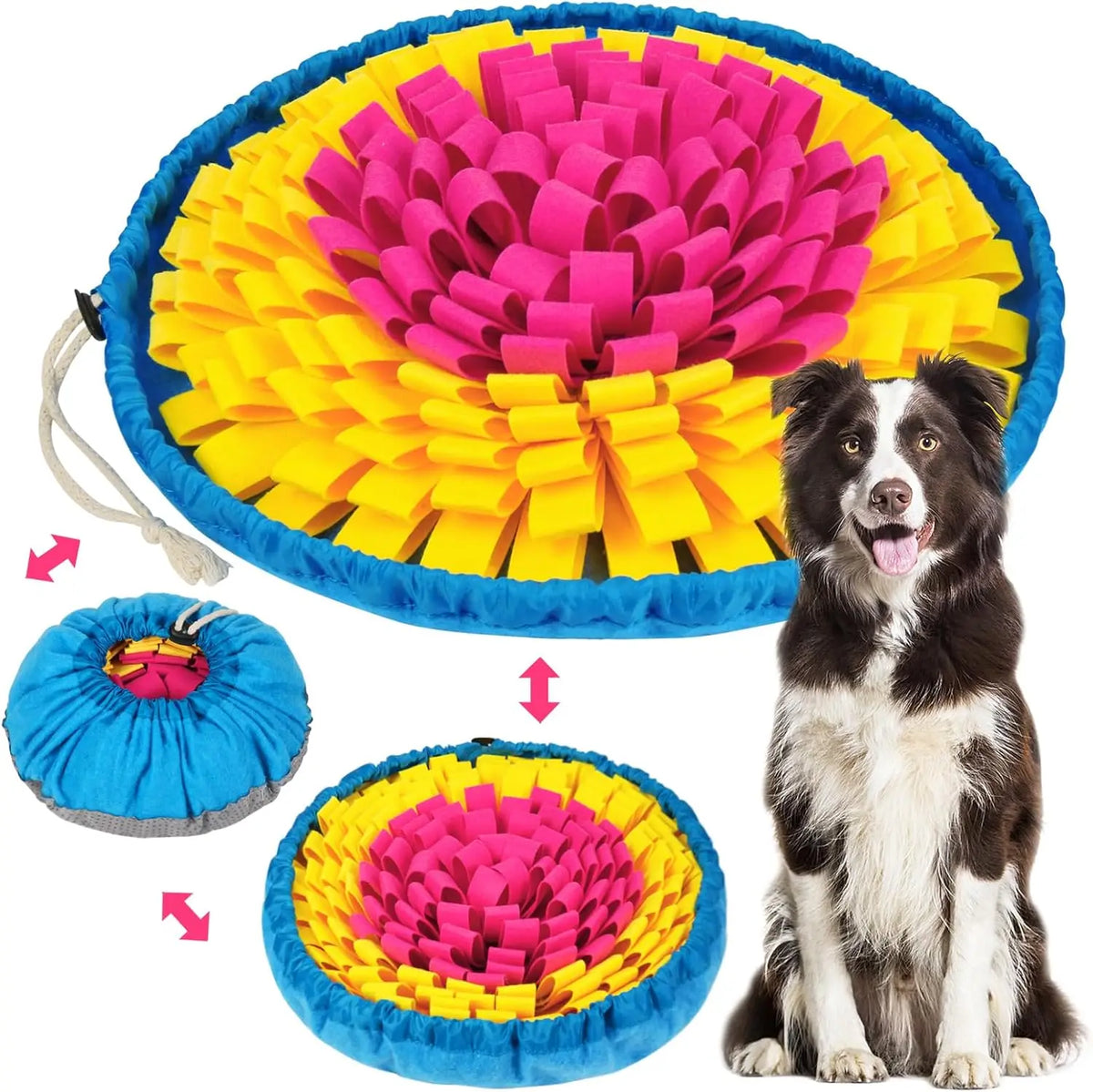Pet Snuffle Mat for Dogs, Interactive Feed Game for Boredom, Encourages Natural Foraging Skills for Cats Dogs Bowl Travel Use