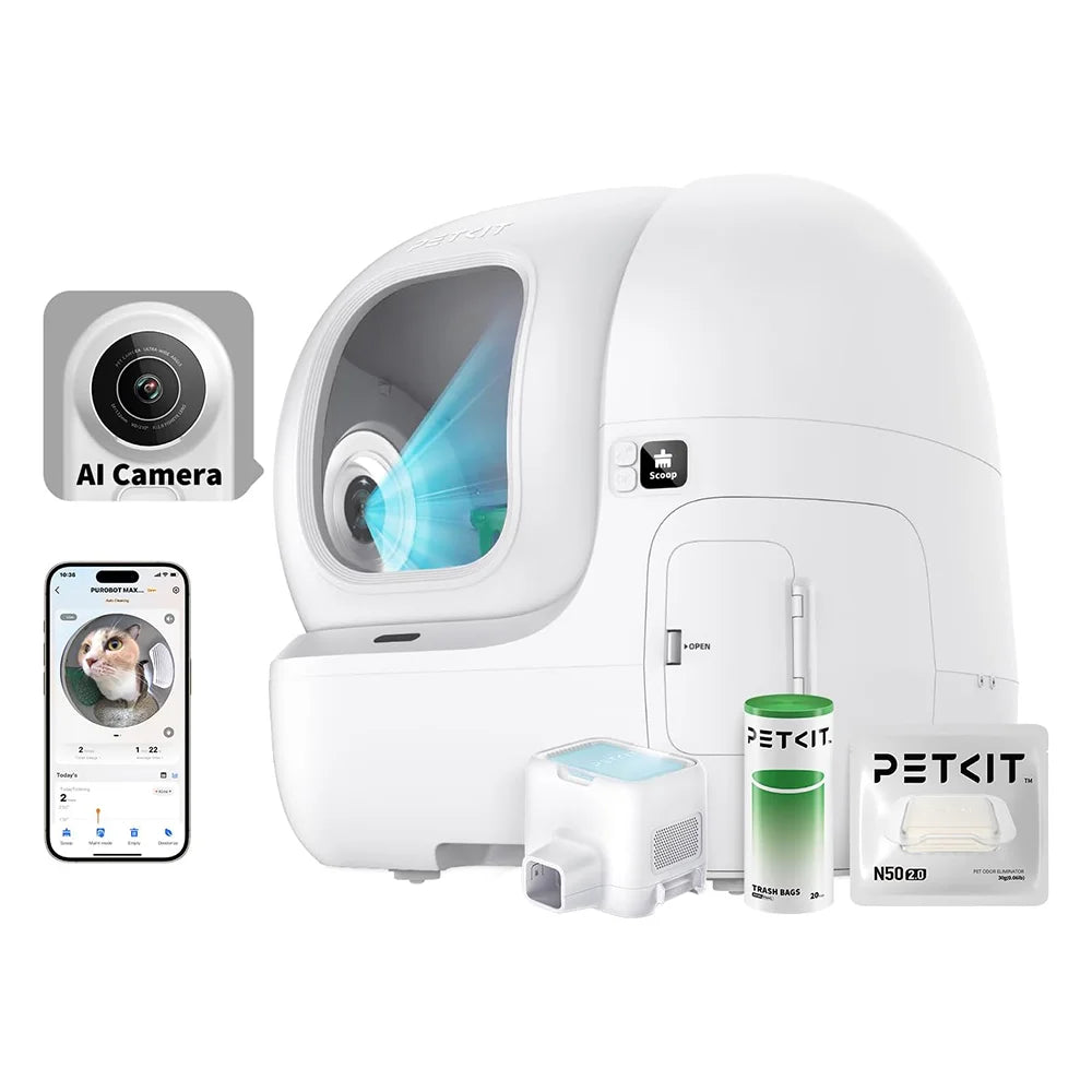 PETKIT PUROBOT MAX PRO Automatic Smart Cat Litter Box Self Cleaning AI-Camera Pet Toilet Odor Removal App Control Global Version