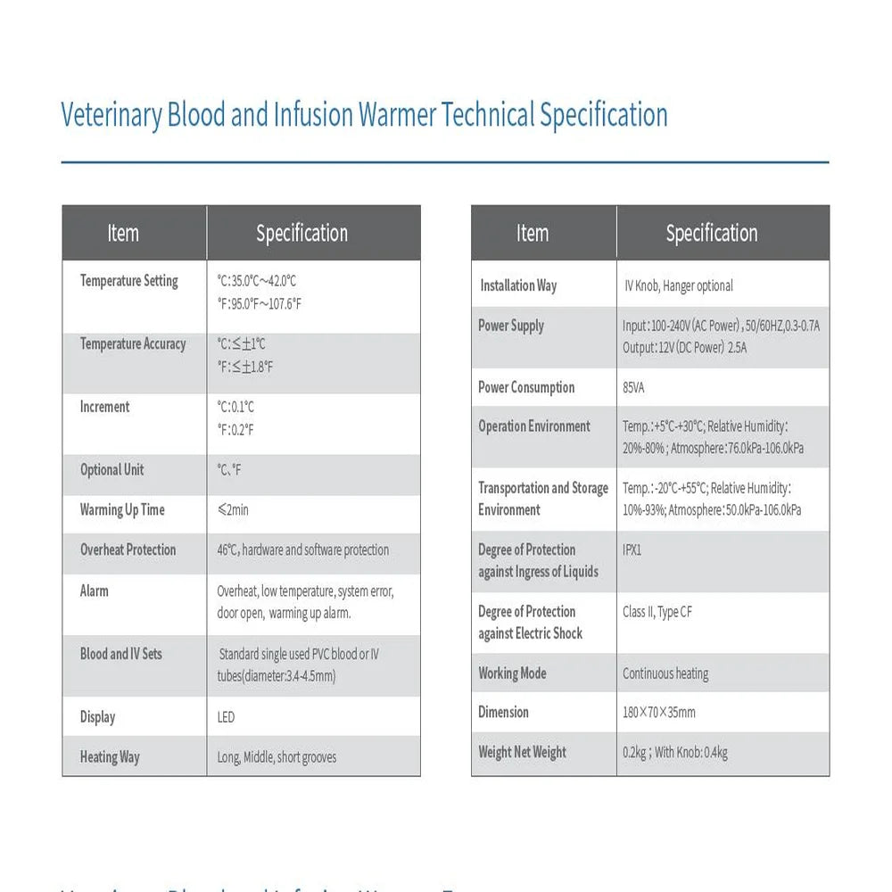 Pet cat and dog veterinarian specific blood transfusion and infusion heater, liquid heater/infusion heater, pet thermostat