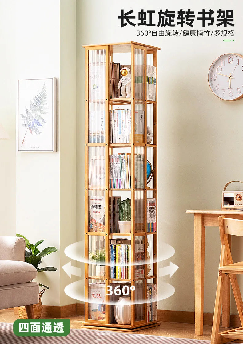 Rotational Bookshelf Organizers Home Storage Shelves Furniture Living Room Shelf Bookcases Librero Organizador Estanteria