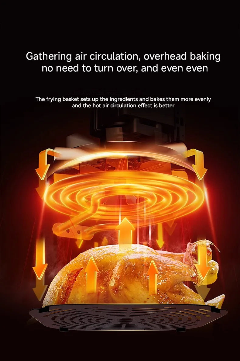 15L Stainless steel Electric Air Fryer Household Large Capacity Intelligent Kitchen Cooker Toaster Oven Combo Digital Display