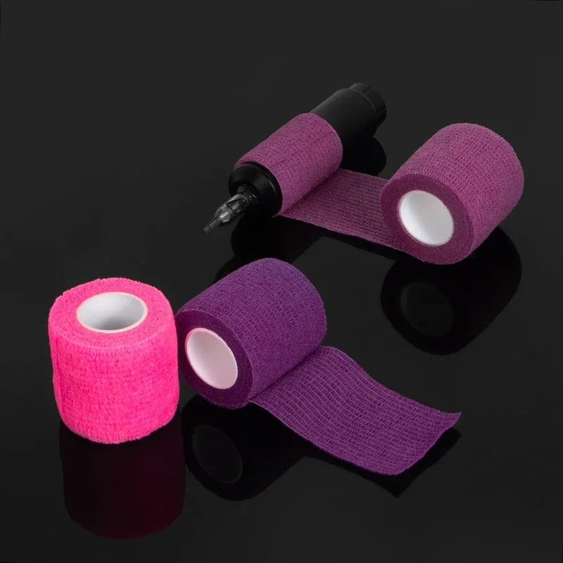 CNK Colorful Tattoo Grip Bandage Cover Wraps, Nonwoven Tapes, Waterproof, Self Adhesive, Finger Protection, Tattoo Accessories