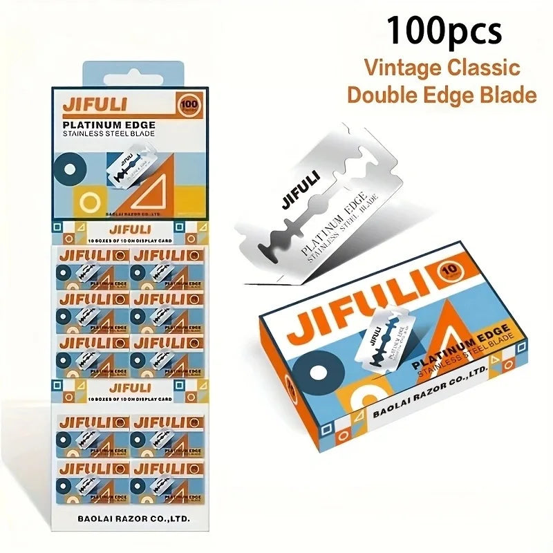 JiFULI 100/200 Pcs/ Quality Double Edge Safety Razor Blade Men And Women Shaving & Hair Removal Replace Stainless Steel Blades