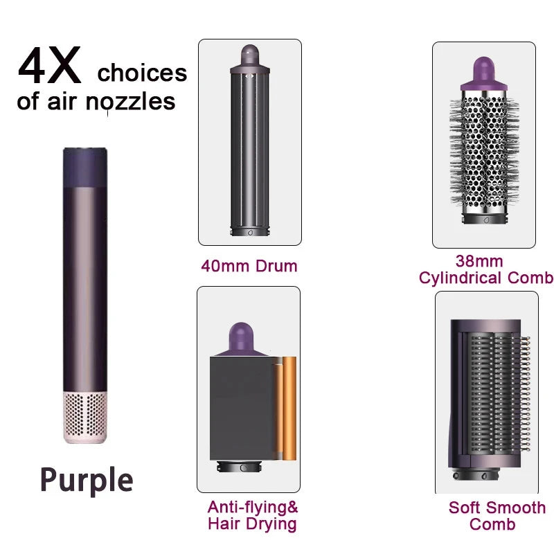 6 in1 Multi Hair Styler Curling Iron Hair Hot Air Brush Curling Barrel Brush HairDryer Salon Professional Curly Styler Tools