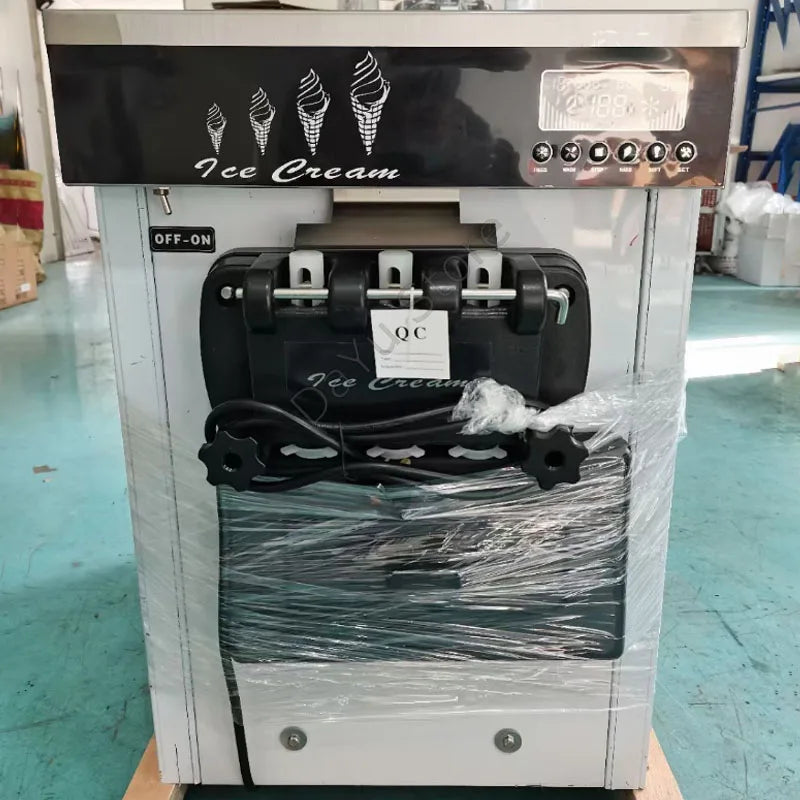 Commercial Soft ice cream machine With Puffing Three Flavors GQ618 Freeze Equipments Vertical  Sweet Cone Maker