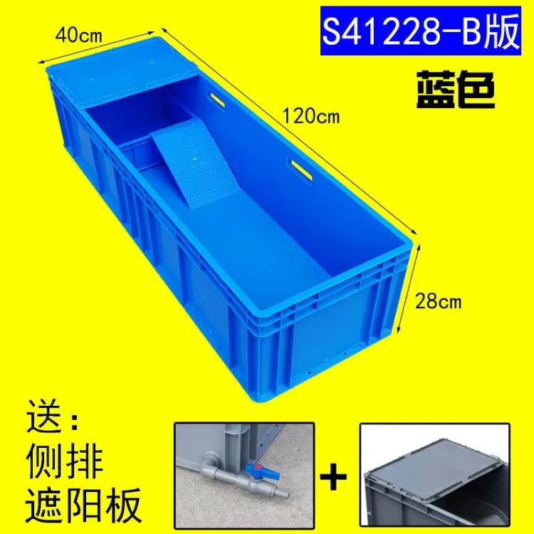 Thickened Turtle Tank Water and Land Tank with Egg-laying Sand Table Combined Plastic Breeding Box Climbing Pet Basin
