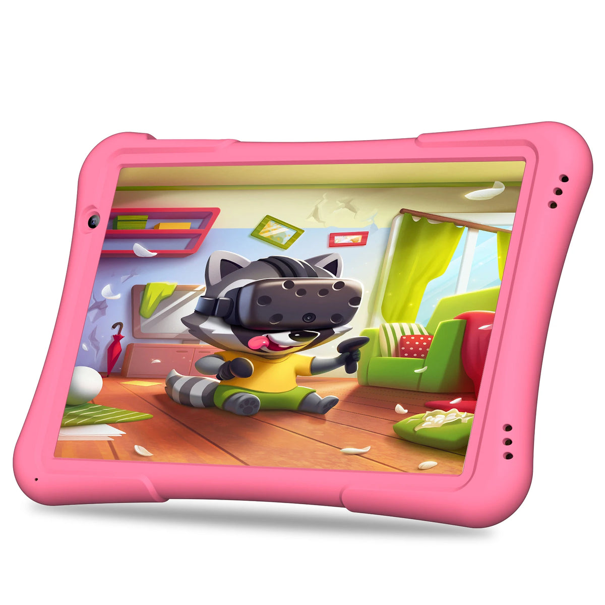 PRITOM 10 inch kids tablet Android 12, 4GB(2+2)+32GB, Quad Core, 6000 mAh, WiFi 6, Dual Camera, Bluetooth, Toddler Tablet