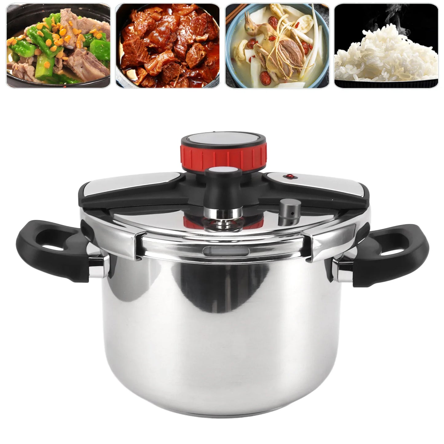 5/6/8L Large Pressure Cooker Household 304 Stainless Steel Pressure Cooker Multi Functional Explosion Proof Pressure Cooker