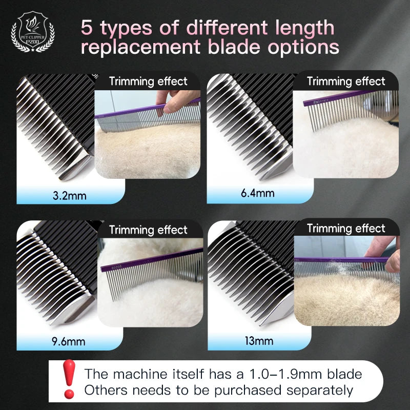 Fenice Pink Dog Hair Cutting Machine 5000mA Capacity Cordless LCD Screen Pets Dog Grooming Clippers Rechargeable Haircut Shaver