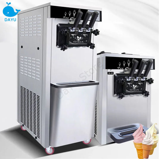 Commercial Soft ice cream machine With Puffing Three Flavors GQ618 Freeze Equipments Vertical  Sweet Cone Maker