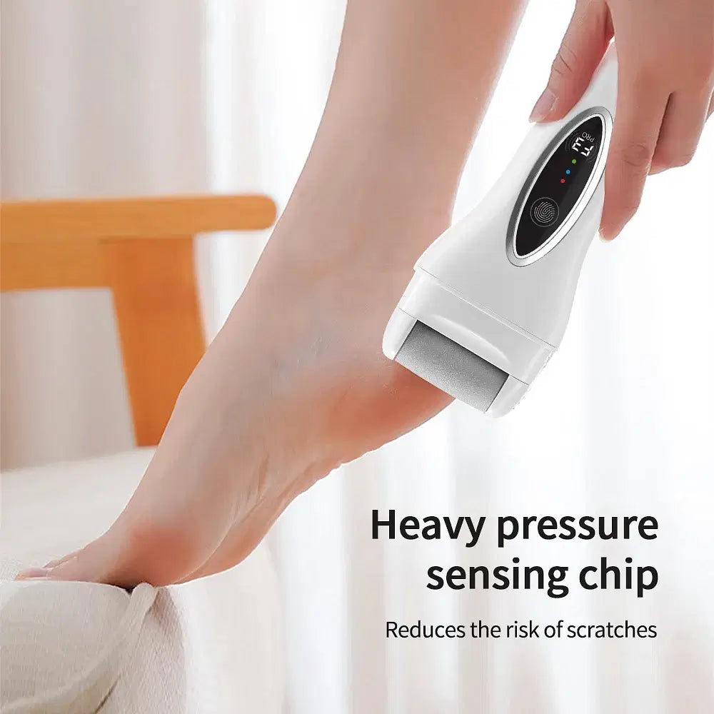 Color: Orange - Electric Foot File Pedicure Machine Callus Remover Rechargeable Foot Heel Cracked Dead Skin Scrubber Polisher Grinder Tools