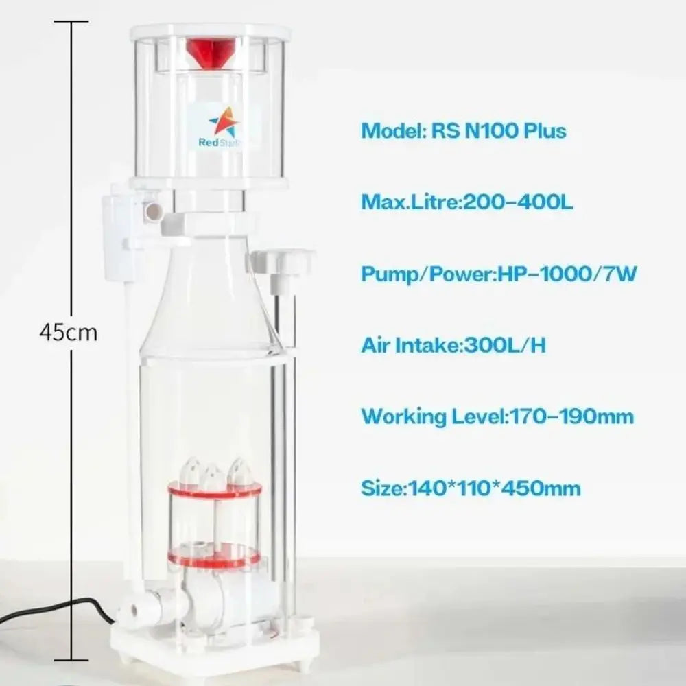 Red Starfish RS-N100 Plus DC Pump, Aquarium Internal Protein Skimmer, Fish Tank Max Litre 200-400 L, 110-240V, New Product