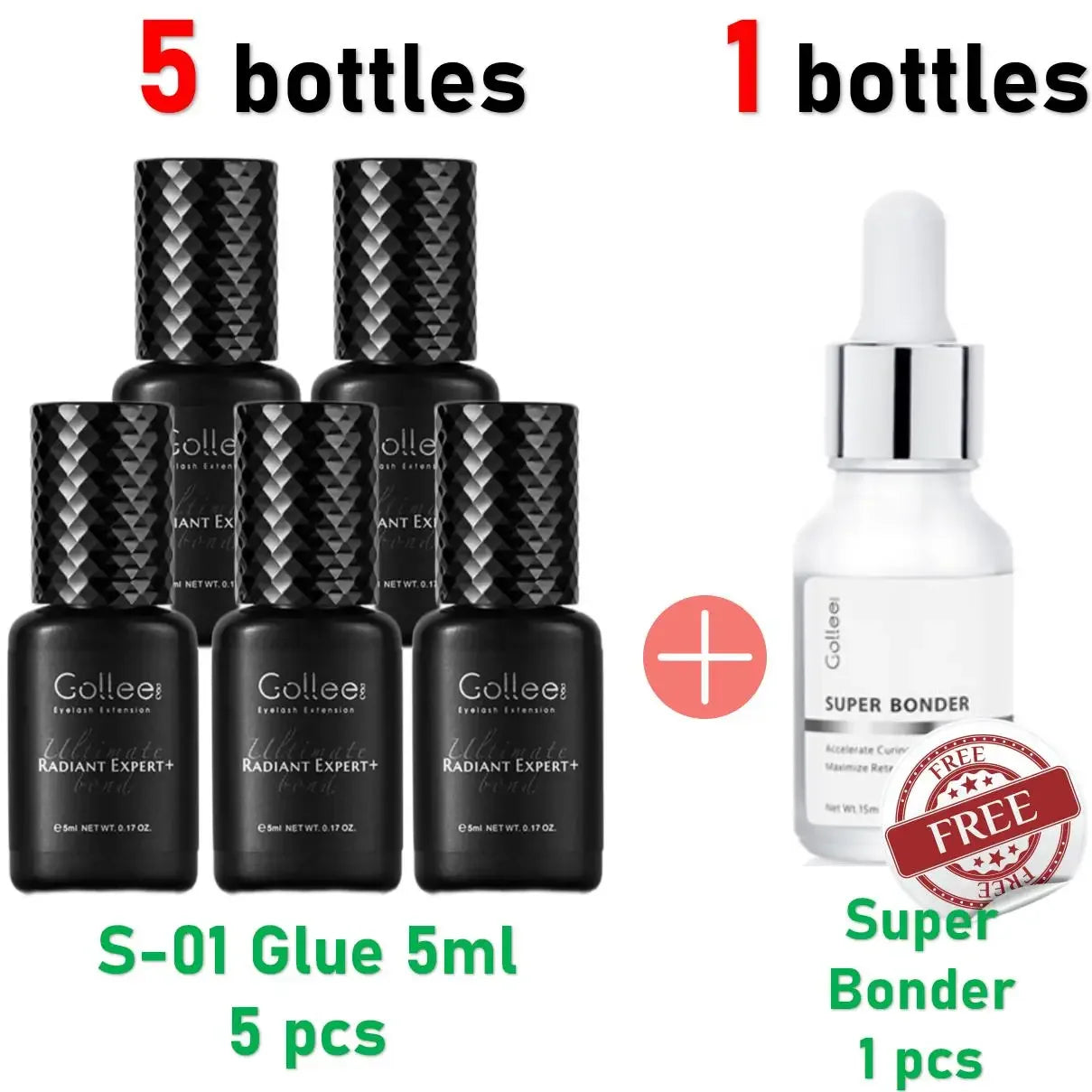 Gollee 0.5s Eyelash Extension Glue Fast Drying Professional Eyelash Adhesive Waterproof Lashes Supplies For Salon Eyelash Glue