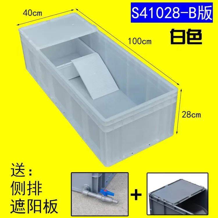 Thickened Turtle Tank Water and Land Tank with Egg-laying Sand Table Combined Plastic Breeding Box Climbing Pet Basin