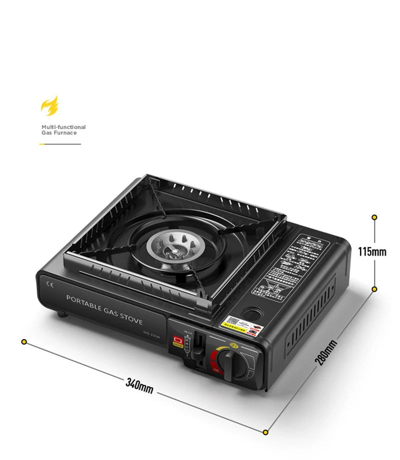 Camping Stove Outdoor Cooking Burner Portable Gas Stove Hiking Trekking Picnic Party Boiler Cassette Stove（No Gas Tank）