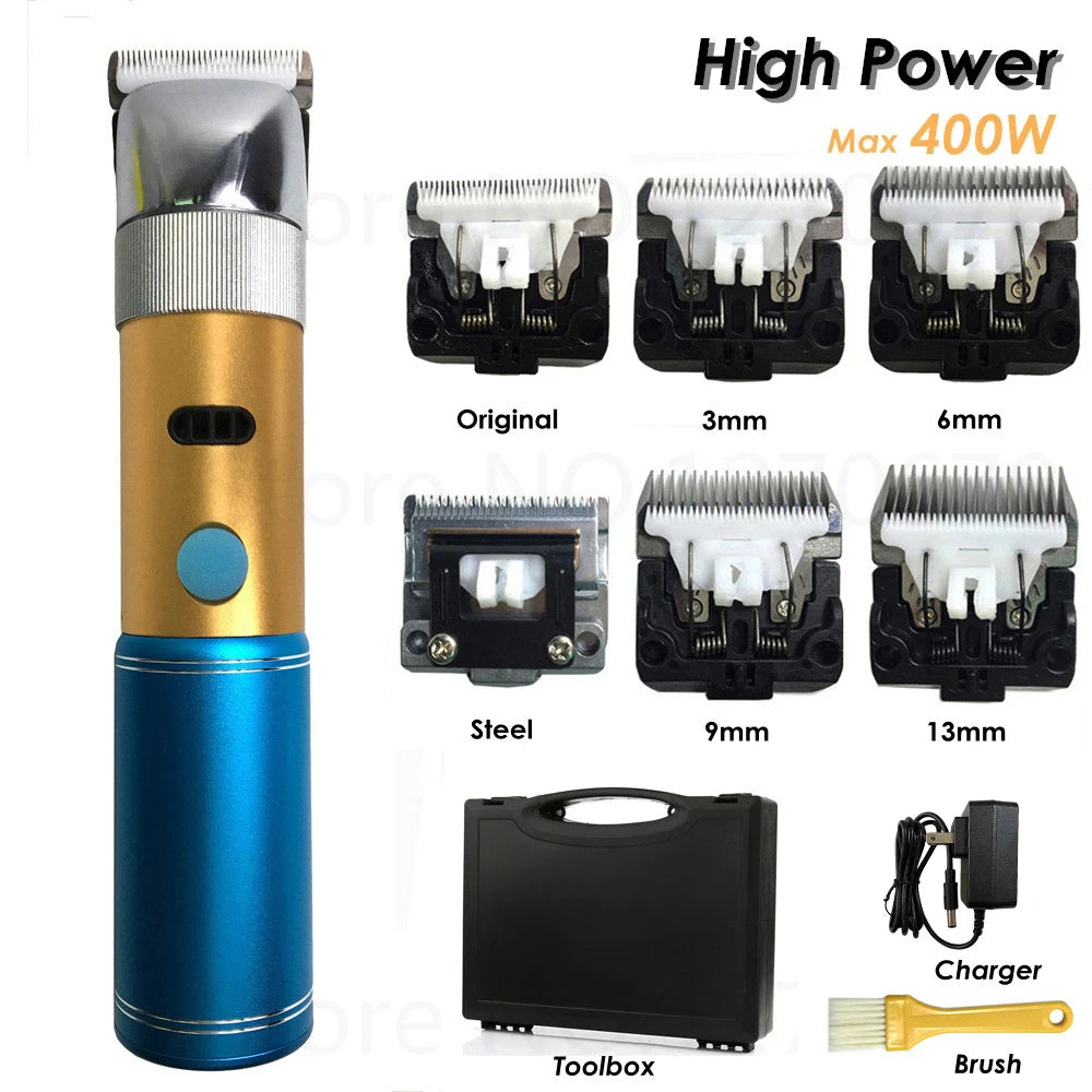 High Power 400W Dog Clippers Professional Cat Hair Trimmer Shaver Electrical Grooming Clipper Pet Haircut Machine Rechargeable