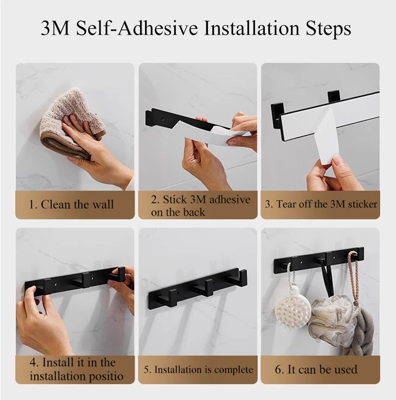 Stainless Steel Coat Rack Wall Mount - Multi-Functional Hanger with Clothes Hooks Bag And Hat Holder for Entryway Bathroom
