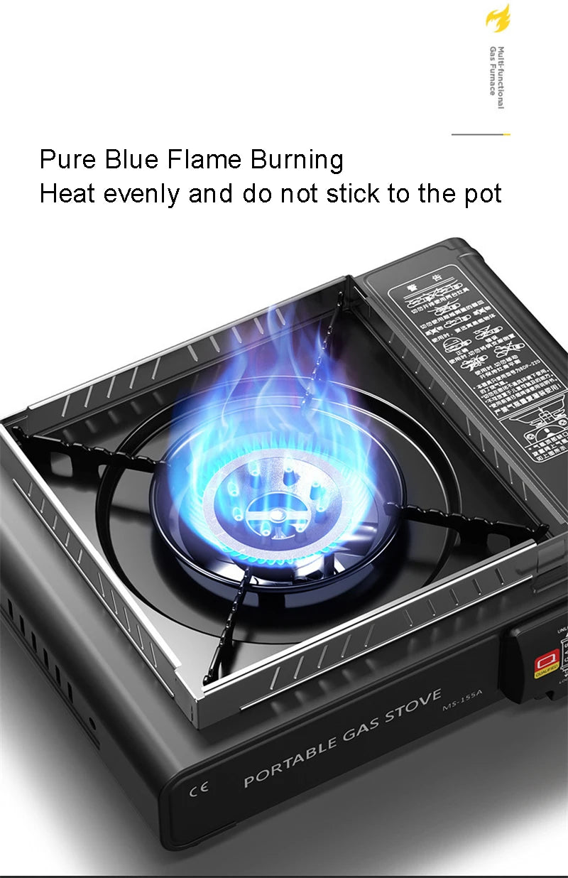 Camping Stove Outdoor Cooking Burner Portable Gas Stove Hiking Trekking Picnic Party Boiler Cassette Stove（No Gas Tank）