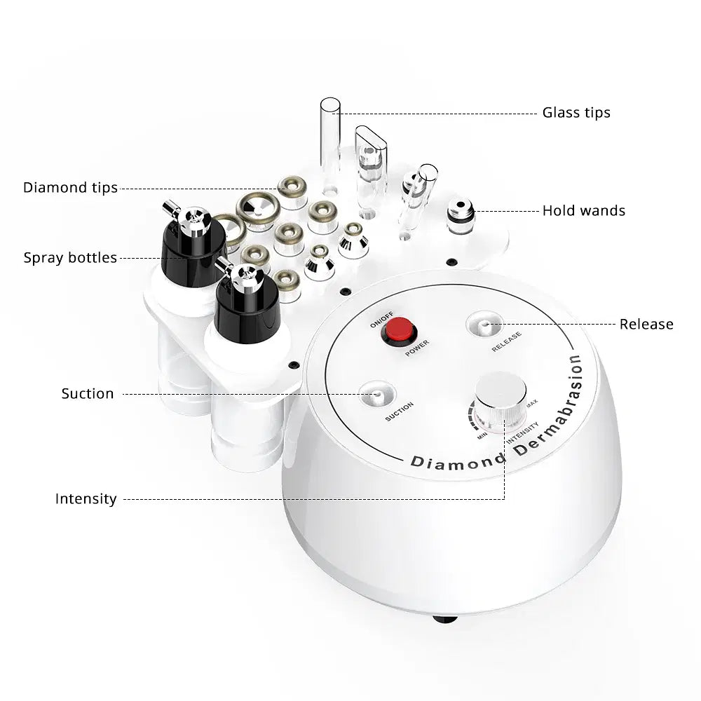 Color: White, Ships From: United States - 3 In 1 Vacuum Diamond Tip Microdermabrasion Machine Acne Blackhead Removal Skin Rejuvenation Water Spray Facial Beauty Machine