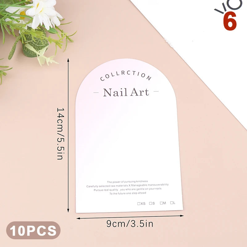 10PCS Press-On Nail Packaging Display Handmade False Design Swatch Show Card Manicure Sample Salon