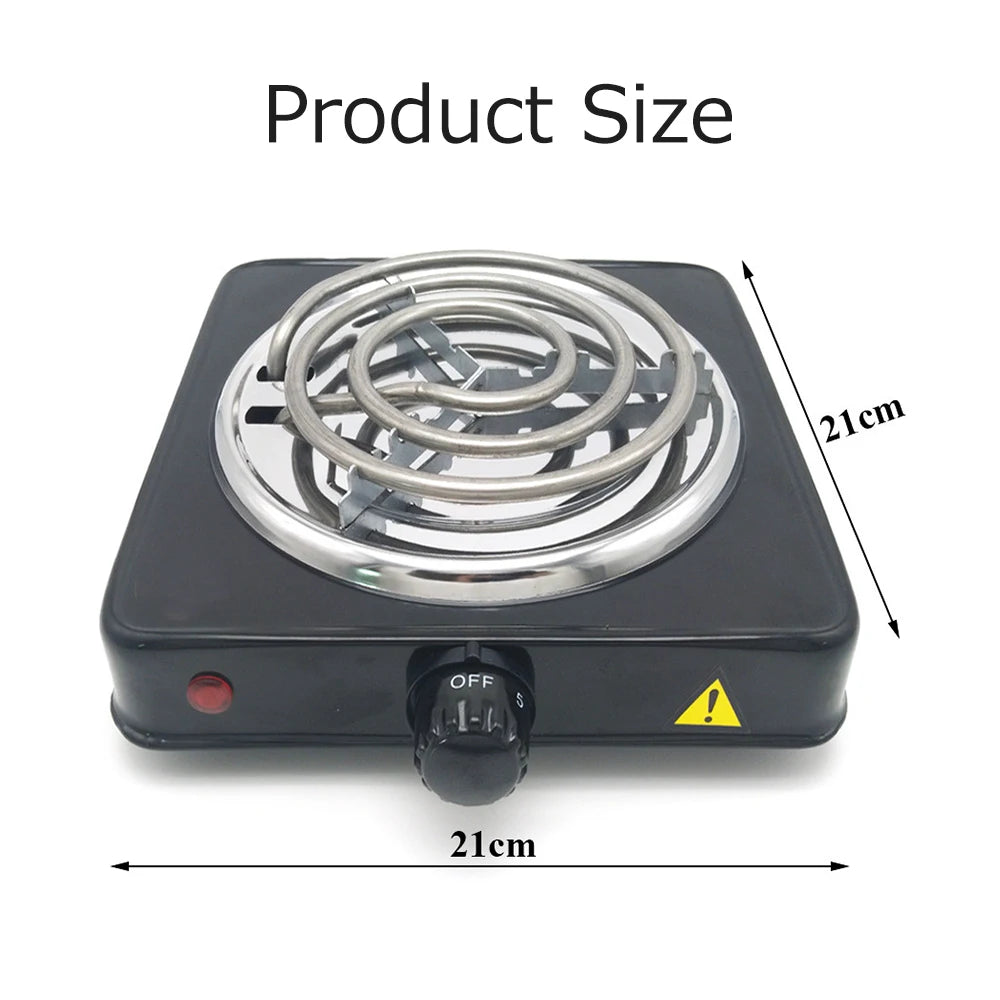 1000W Electric Stove Iron Burner Hot Plate Portable Kitchen Cooker Coffee Heater Milk Soup Durable Asjustable Quick