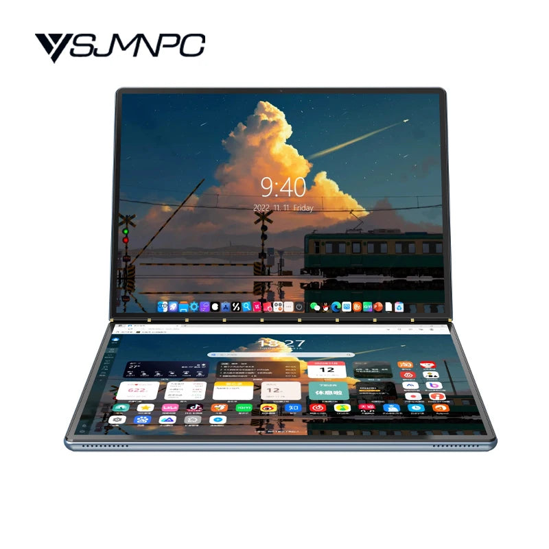 New Dual Screen Laptop Intel i3 1215U N100 Dual 10.95 Inch IPS Touch Screen Windows 11 Office Computer Tablet Notebook WiFi 6