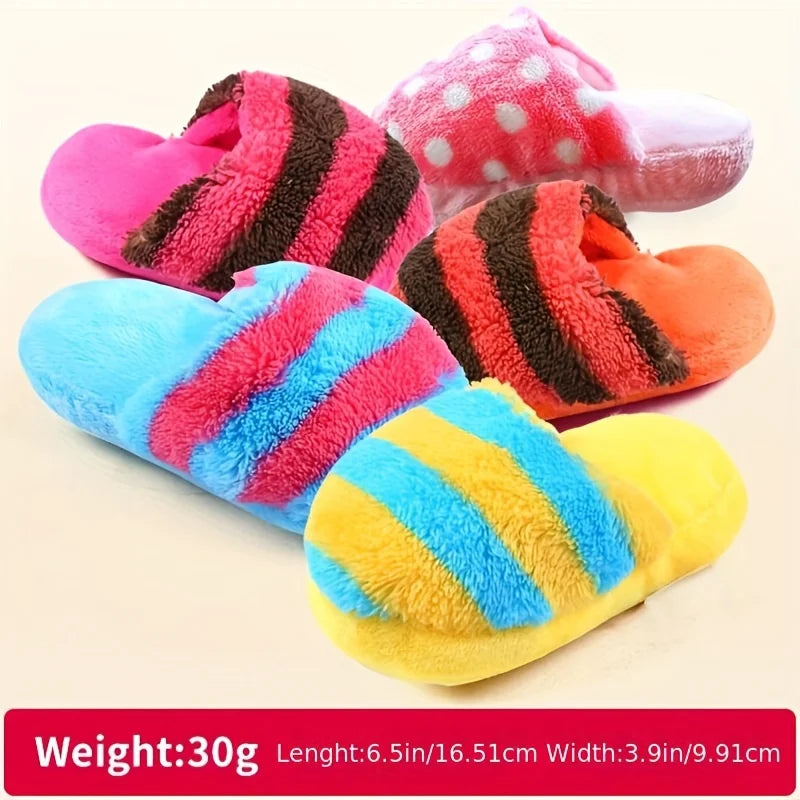 Plush Pet Dog Toys Slippers Bite Sound Shoe Shape Small and Medium-Sized Dog Outdoor Training Cat Pet Toys Supplies