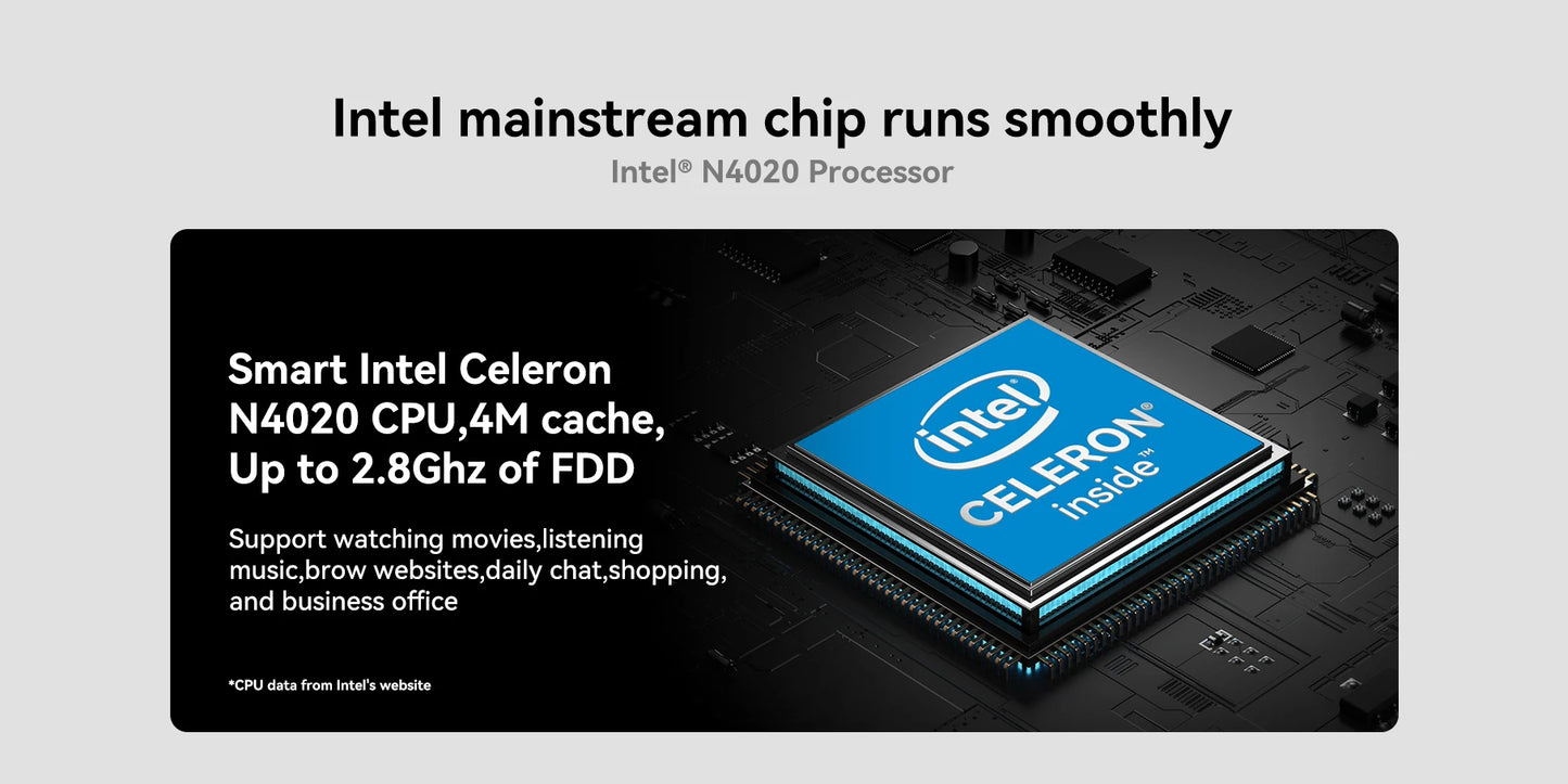 Adreamer Laptop 8GB RAM 1TB SSD Computer 13.3-inch Intel Notebook 2560X1600 Resolution Celeron N4020 Portable Computer