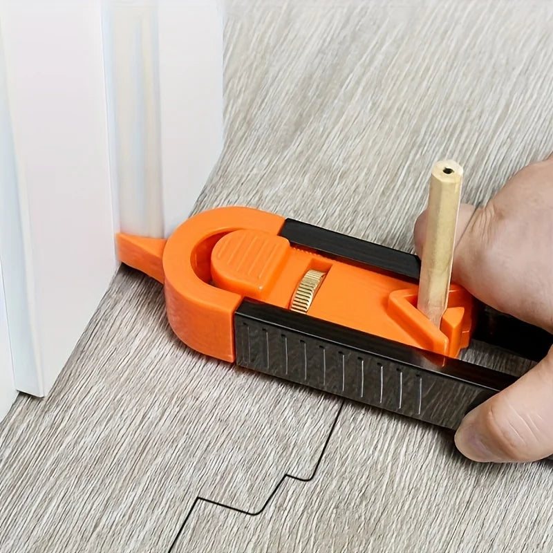 Profile Scribing Ruler with Adjustable Locking Mechanism for Irregular Contour Measurement - Precision Woodworking Gauge Tool
