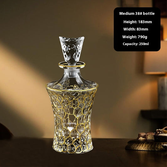 Color: 38Style 1 - Hand-painted Gold Glass Wine Bottle Internet Celebrity Home High-end Wine